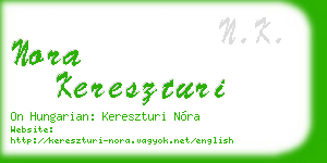 nora kereszturi business card